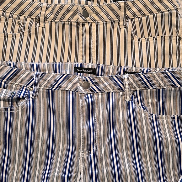 2 PAIRS NEEDLE & CLOTH STRIPED JEANS - Picture 2 of 11